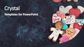  Presentation with valentines day - Presentation design consisting of disposition - gingerbreads for valentines day background and a  colored foreground