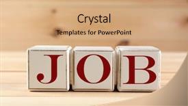  Presentation with job - PPT layouts enhanced with disposition - job word spelled with wooden background and a coral colored foreground