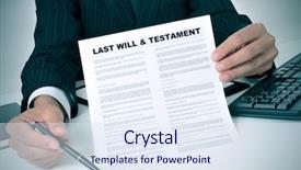  Presentation with last - Slide set having disposition - man in suit showing where background and a sky blue colored foreground