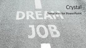  Presentation with road marking - Beautiful PPT layouts featuring disposition - text dream job with arrow backdrop and a light gray colored foreground