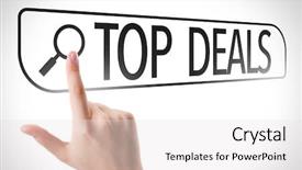  Presentation with search - PPT layouts having disposition - top deals written in search background and a white colored foreground