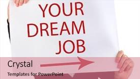  Presentation with dream - Audience pleasing theme consisting of disposition - young businesswoman holding poster backdrop and a coral colored foreground