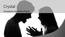  Presentation with people helping each teamwork couple - Slides having argue - couple arguing and shouting background and a light gray colored foreground