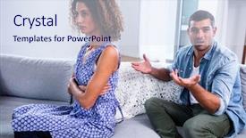  Presentation with people helping each teamwork couple - Amazing slide set having argue - couple arguing with each other backdrop and a sky blue colored foreground