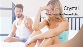  Presentation with good morning couple bed - Colorful slide deck enhanced with young couple into an argument backdrop and a lemonade colored foreground