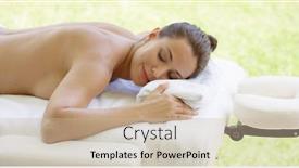  Presentation with lays - Beautiful PPT theme featuring disrobed-woman-lays-belly-down backdrop and a mint green colored foreground