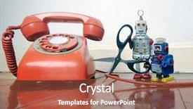  Presentation with cut - Audience pleasing slides consisting of disrupt - concept phone line being cut backdrop and a red colored foreground