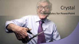  Presentation with employee - Slide set featuring disrupt - rebel employee background and a mint green colored foreground