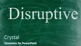  Presentation with chalk - Slide set enhanced with disruptive-business-phrase-written background and a ocean colored foreground