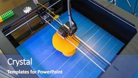  Presentation with machine - PPT theme enhanced with disruptive innovation - 3d printer three dimensional printing background and a teal colored foreground