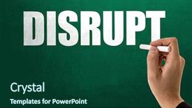  Presentation with innovation - Slides having disruptive innovation - disrupt background and a forest green colored foreground