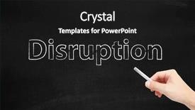  Presentation with disruption - Cool new presentation design with disruptive innovation - disruption written on a blackboard backdrop and a black colored foreground