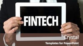  Presentation with fintech - Audience pleasing PPT theme consisting of disruptive innovation - fintech backdrop and a tawny brown colored foreground