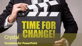  Presentation with change - Beautiful slides featuring disruptive innovation - time for change backdrop and a tawny brown colored foreground