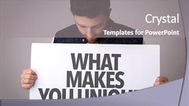  Presentation with innovation - Amazing slides having disruptive innovation - what makes you unique backdrop and a gray colored foreground