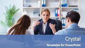  Presentation with mortgage - Beautiful slides featuring dissappointed at high interest mortgage backdrop and a teal colored foreground