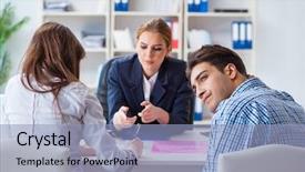  Presentation with family - Presentation theme enhanced with dissappointed at high interest mortgage background and a light blue colored foreground