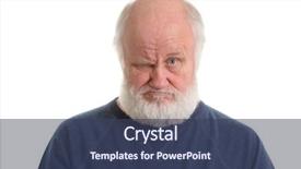  Presentation with werry old man and gis music - Amazing presentation theme having dissatisfied and displeased old bald backdrop and a ocean colored foreground