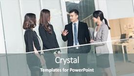  Presentation with chat - Presentation with disscussion - asian business people talk background and a  colored foreground