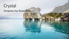  Presentation with chile patagonia - PPT layouts having disscution - unusual marble caves background and a sky blue colored foreground