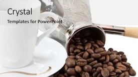  Presentation with grains - Presentation theme enhanced with dissemination - coffee grains in a white background and a light gray colored foreground