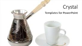  Presentation with grains - Theme featuring dissemination - coffee grains in a white background and a white colored foreground