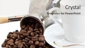  Presentation with grains - Colorful theme enhanced with dissemination - coffee grains in a white backdrop and a light gray colored foreground