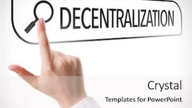  Presentation with search - Presentation design enhanced with dissemination - decentralization written in search bar background and a white colored foreground