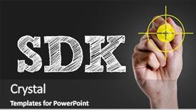  Presentation with writing - Presentation design consisting of dissemination - hand writing the text sdk background and a dark gray colored foreground