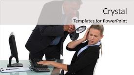  Presentation with head - Slide deck featuring dissemination - head with megaphone shouting background and a light gray colored foreground