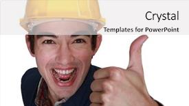  Presentation with cuneiform character recognition - Audience pleasing theme consisting of dissemination - male character with helmet backdrop and a light gray colored foreground