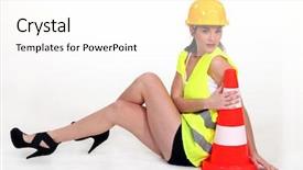  Presentation with sexy - Audience pleasing PPT layouts consisting of dissemination - sexy woman with beacon signaling backdrop and a white colored foreground