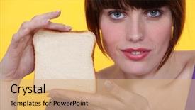  Presentation with white and black woman climbing ladders - Cool new PPT theme with dissemination - woman with white bread backdrop and a coral colored foreground