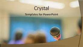  Presentation with conference - PPT theme having symposium - black microphone in conference room background and a lemonade colored foreground