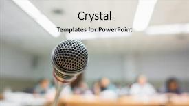  Presentation with conference - Presentation with symposium - black microphone in conference room background and a light gray colored foreground