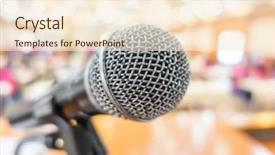  Presentation with black hitory - Colorful PPT layouts enhanced with discourse - black microphone in conference room backdrop and a  colored foreground