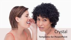  Presentation with secret - Audience pleasing slides consisting of dissis - attractive teenager being told backdrop and a  colored foreground