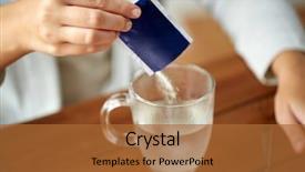  Presentation with water cup - Colorful theme enhanced with dissolve - healthcare medicine and people concept backdrop and a red colored foreground