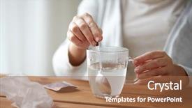  Presentation with modern medicine cardiology concept mixed - PPT theme featuring dissolve - healthcare medicine and people concept background and a coral colored foreground