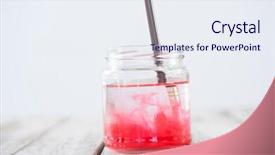  Presentation with paint - PPT theme enhanced with dissolve - paintbrush with red paint dipped background and a  colored foreground