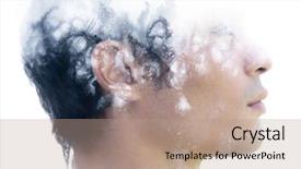  Presentation with artwork - PPT theme having dissolve - portrait photography blends background and a coral colored foreground