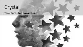  Presentation with cosmic - Colorful presentation enhanced with dissolving into cosmic particles her backdrop and a light gray colored foreground