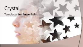  Presentation with cosmic - Amazing presentation theme having dissolving into cosmic particles her backdrop and a light gray colored foreground