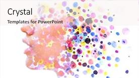  Presentation with cosmic - Slide set featuring dissolving into cosmic particles her background and a sky blue colored foreground