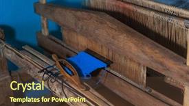  Presentation with russian - Colorful slide set enhanced with distaff - tool for hand spinning backdrop and a tawny brown colored foreground