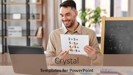  Presentation with math primary education - Presentation with distance-education-primary-school background and a coral colored foreground