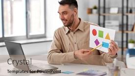  Presentation with geometric shapes - Slide deck consisting of distance-education-primary-school background and a coral colored foreground