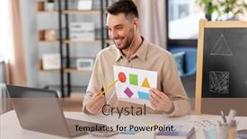  Presentation with geometric shapes - PPT layouts having distance-education-primary-school background and a  colored foreground