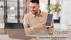  Presentation with green-energy - Presentation theme featuring distance-education-school-and-green background and a coral colored foreground