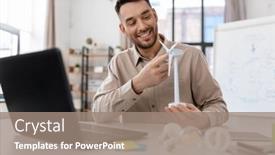  Presentation with green energy - Slides featuring distance-education-school-and-green background and a coral colored foreground